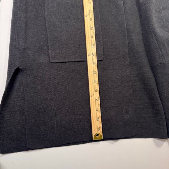 Chico’s 2/L Black Sweater Vest Pockets Knit Basic Whimsigoth Resort Minimalist - Picture 5 of 8